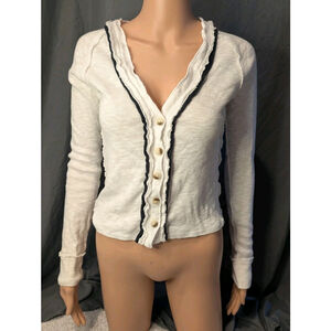 We The Free White Small Cardigan Button